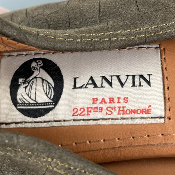 LANVIN Size 8 Taupe Suede Goat Ballerina Flats - Picture 6 of 7